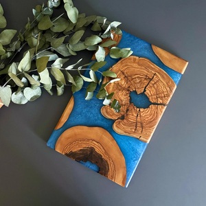 Tabla de Servir de Madera de Olivo y Resina Epoxi, Duradera, Ligera, Apta para Lavavajillas, Hecha a Mano, Tabla de Charcutería, Utensilios de Cocina, Venta al Por Mayor, OEM, Personalizada - Product Image 3