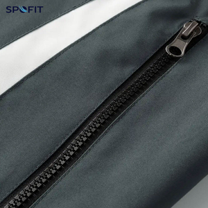 Men's Solid Eco-Friendly Two Piece Tracksuit Set Stand Collar <b>Zip</b>-<b>Up</b> <b>Jacket</b> Drawstring Pants Lightweight Casual Sportswear - Product Image 6