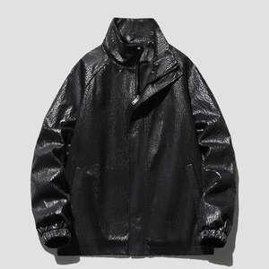 Luxury Custom High Quality Plus Size Leather <b>Jacket</b> Men Blank Retro Loose Oversize PU <b>Jacket</b> Glass <b>Pattern</b> <b>Quilted</b> <b>Jacket</b> - Product Image 1