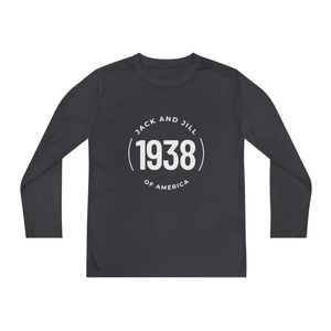 Youth Charcoal Grey Blue Short Sleeve Crew Neck <b>T</b> <b>Shirt</b> with Jack and Jill 1938 Embroidery Logo Casual Cotton Tee Everyday - Product Image 1