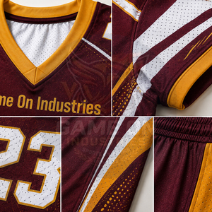 Uniforme de Fútbol Personalizado por Sublimación, Ligero, Transpirable, en Color Marrón y Dorado, de Alto Rendimiento, para Equipos, OEM ODM - Product Image 6