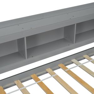 Letto bicolore a forma di L con prese di corrente e porte di ricarica USB due cassetti griy - Product Image 3