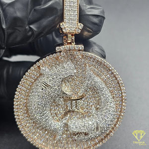 Collier Pendentif de Luxe Hip Hop Iced Out, Médaillon Méduse, Effet Diamant, Motif Visage Mythologie Grecque - Product Image 5