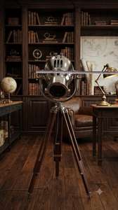 Modern Design Wooden <b>Tripod</b> <b>Floor</b> <b>Lamp</b> Round Adjustable Spotlight With Metal Cage And Chain Support - Product Image 5