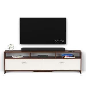 Meuble TV design moderne en bois d'ingénierie Mannsae avec étagères pour livres et présentoir décoratif pour chambre à coucher - Product Image 4