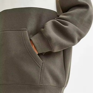 Sudadera con Capucha Oversize de Algodón de Alta Calidad, Estilo Urbano, Forro Polar Grueso, Hombros Caídos, Lisa, Personalizable, para Hombre, Tallas Grandes - Product Image 5