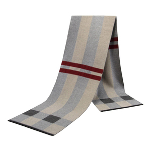 Bufanda de Lana a Cuadros Larga para Hombre, Venta al Por Mayor, Alta Calidad, Aislamiento Térmico, Estilo Clásico de Invierno, Bufanda Tejida para Adultos - Product Image 2