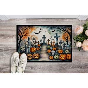 Day Dead Spooky Halloween Paillasson Antidérapant Lavable Low Pile 24H X 36W pour Porte d'Entrée Usage Intérieur et Extérieur - Product Image 2