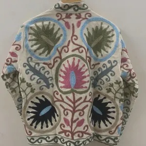 High Quality Suzani Velvet Jacket Hand Embroidered Women Short Boho Gypsy <b>Coat</b> Floral Outerwear Wholesale Trendy Product - Product Image 2