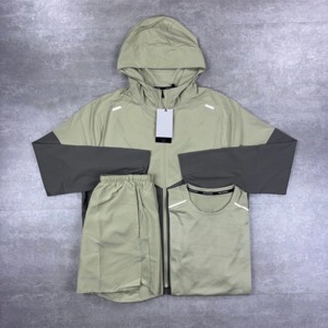 Ensemble veste et pantalon coupe-vent unisexe grande taille pour l'hiver, imperméable, respirant, imprimé, réfléchissant, en nylon et polyester, avec cordon de serrage, personnalisable - Product Image 5