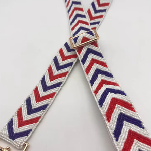 Handmade Beaded Purse Strap Custom <b>College</b> Team <b>Bag</b> Accessory - Product Image 1