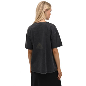 Camiseta Lisa Vintage con Lavado Ácido para Mujer, Venta al por Mayor, Camisetas con Estampado de Diamantes de Imitación, Ropa Urbana, Colección de Verano, Diseño 100% Algodón - Product Image 2