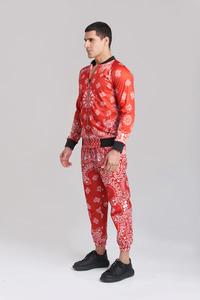 High Quality Vintage Streetwear Custom LOGO 2 in 1 Hooded Stacked <b>Tracksuit</b> Men's Drawstring Jacket Pants Set with Dot Pattern - Product Image 3