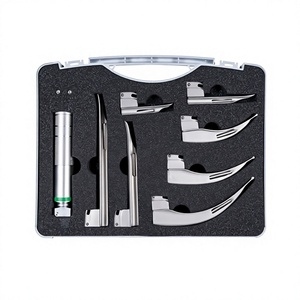Juego de Laringoscopio de 4 Piezas con Hojas y Mangos de Fibra Óptica Reutilizables de Acero Inoxidable, Kit de Intubación y Manejo de las Vías Respiratorias - Product Image 5