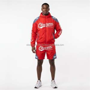 Conjunto de Chaqueta Cortavientos y Pantalones Cortos Personalizados OEM/ODM, Conjunto Deportivo de Dos Piezas para Hombre - Product Image 1