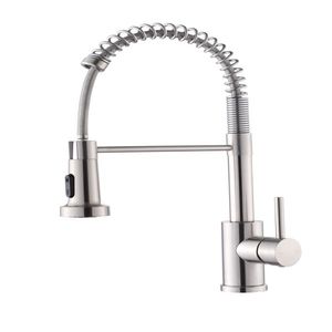Rubinetto da cucina industriale a 1 maniglia, 1 foro, 3 fori, stile rustico, per camper, lavanderia, utility, RV, con doccetta estraibile a B per ambienti umidi - Product Image 1