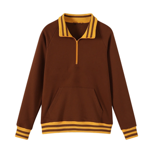 Sudadera personalizada Iota Brown con cremallera de un cuarto, con soporte para marca privada para compradores mayoristas de ropa y mercancía personalizada para grupos. - Product Image 4