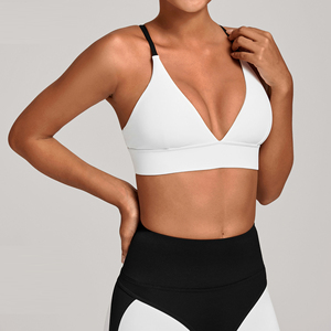 Sports Fitness <b>Bra</b> Women Front Adjustable Straps Yoga Wear Breathable Wireless Support High <b>Stretch</b> Gym Top - Product Image 2