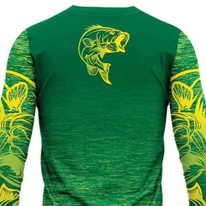 Maillot de pêche performant à manches longues en coton/fibre de bambou à séchage rapide, imprimé par sublimation, 280g, vierge, vente en gros - Product Image 5