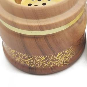 Wholesale Geometric Mango Wood Mabkhara Bulk Saudi Arabian <b>Bakhoor</b> Burner Traditional Majlis <b>Oud</b> Dakhoon Holder Pyramid Barrel - Product Image 6