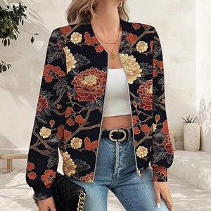 Front Button Closure <b>Womens</b> Sheep Skin Bomber <b>Jackets</b> Customizable High Quality Lightweight Outerwear Tops Best Casual - Product Image 5