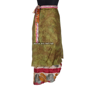 Magic <b>Wrap</b> <b>Skirts</b> Vintage 2 Layer Indian <b>Wrap</b> <b>Skirts</b> Women Wear Vintage Silk Sari Long Length <b>Wrap</b> <b>Around</b> <b>Skirt</b> 2 Layer Saree - Product Image 6