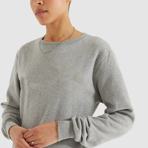 Sudadera extragrande de cuello redondo para mujer, manga larga, tejido sólido, largo, para otoño - Product Image 2