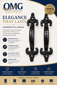 Modern Hammered <b>Pull</b> <b>Handle</b> Cast Iron <b>Door</b> & Cabinet <b>Handle</b> for Bathroom and Kitchen with Touch Control - Product Image 6