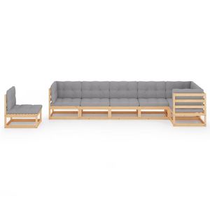 Conjunto Modular Grande para Jardín, Madera de Pino Sólida Natural, Muebles Resistentes para Exteriores - Product Image 3