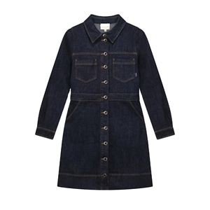 Custom Logo Women Denim <b>Shirt</b> Dress <b>Black</b> <b>Button</b> Sleeveless Casual Knee-Length Ruched Lace Wholesale Clothing Manufacturers BD - Product Image 4