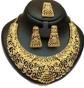 Colección Exclusiva de Dubái, Conjuntos de Joyería de Moda Clásica de Latón Chapado en Oro de 24 Quilates para Compromiso, Aniversario y Boda - Product Image 1