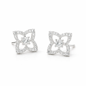 New Arrivals Fine Stud <b>Earrings</b> Jewelry Round Natural Lab Grown Diamond Floral <b>Earrings</b> 925 Sterling <b>Silver</b> 14K 18K <b>Solid</b> Gold - Product Image 1