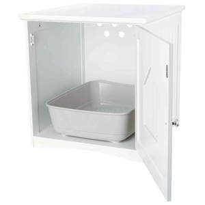 White 49 51 51 cm Cat <b>House</b> Bathroom Cabinet <b>Pet</b> <b>Furniture</b> - Product Image 2