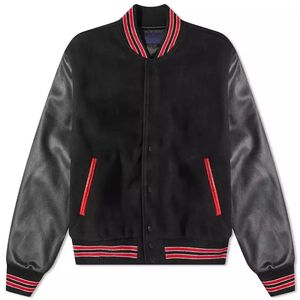 Chaquetas de Béisbol de Otoño al por Mayor para Hombre, Chaquetas Varsity Personalizadas de Alta Calidad con Mangas de Cuero para Exteriores - Product Image 5