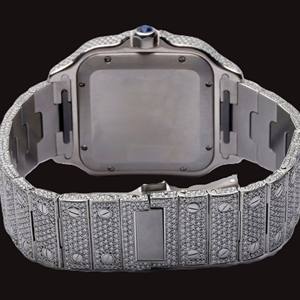 Customized Red Roman Numerals <b>Square</b> Dial Shiny Moissanite Diamond Designer Classic Features Hip Hop Iced Out Diamond <b>Watch</b> - Product Image 4