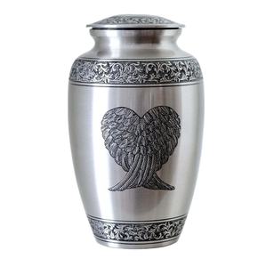 Urne funéraire en argent grande taille, gravée en forme de cœur, artisanale, pour adultes, pour cendres d'êtres chers, articles funéraires commémoratifs - Product Image 1