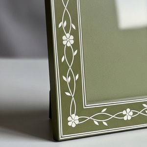 Handcrafted Sage Green Bone Inlay Photo <b>Frame</b> with Floral Vine Design – Luxury Decorative Picture <b>Frame</b> for Home & Office Decor - Product Image 3