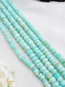 Cuentas facetadas de ópalo azul natural de 6 mm a 7 mm, cuentas facetadas de ópalo azul natural para la elaboración de joyería fina, piedra preciosa - Product Image 5