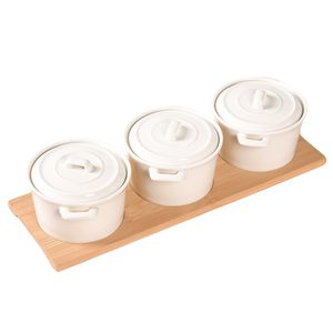 Cuencos de Madera Maciza para Aperitivos con Bandeja de Bambú, Bandeja para Servir Hecha a Mano, Elegante y Decorativa, Precio Reducido para Clientes al por Mayor - Product Image 6