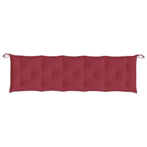 Coussin de banc de jardin en tissu Oxford rouge vin 100% polyester, coussins et oreillers d'extérieur - Product Image 4