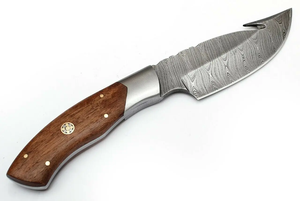 Couteau utilitaire d'extérieur en acier Damas forgé à la main, lame fixe, manche en bois, fournisseur d'équipement de camping - Product Image 3