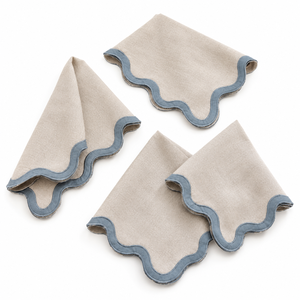 Serviettes de table en coton bio européennes faites à la main avec bord festonné, linge de table, passepoil, pour avion, cadeau fête des pères - Product Image 3