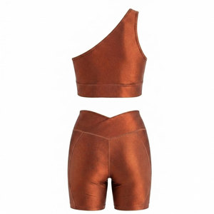 <b>Ladies</b> Yoga Sportswear Set 2 Piece Breathable Stretch <b>Shorts</b> Outfit for Fitness Gym Training Running and Exercise - Product Image 2