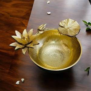 Decoración de lujo para bodas y festivales, frutero con acabado en color dorado, vajilla decorativa, tazones para servir, para uso en la cena. - Product Image 4