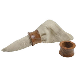 Anillo para servilletas de madera de diseño antiguo, soporte de tela de varios colores para decoración de mesa de comedor, diseño de Hotel y vacaciones - Product Image 1