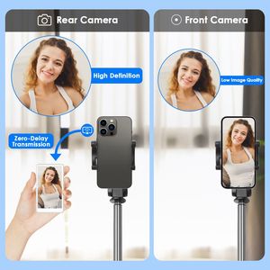 จอภาพโทรศัพท์แบบแม่เหล็กติดกล้องหลัง ระยะ 33 ฟุต จอภาพเซลฟี่ไร้สายสำหรับวีล็อก ไลฟ์สตรีมมิ่ง อุปกรณ์ควบคุมระยะไกล - Product Image 6