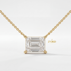 Collar con Colgante de Diamante Cultivado en Laboratorio con Corte Esmeralda, Plata de Ley 925, Certificado IGI, Joyería Minimalista para Mujer, Regalo - Product Image 6