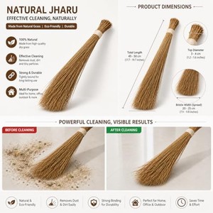 Escoba de jardín de madera de fresno con cerdas naturales al por mayor |   Artesanía de Moradabad - Product Image 5