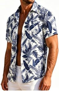 Camisa Hawaiana para Hombre, Manga Corta, con Botones, Estampado Tropical, Camisa Informal para Vacaciones en la Playa, Fiesta de Verano - Product Image 2