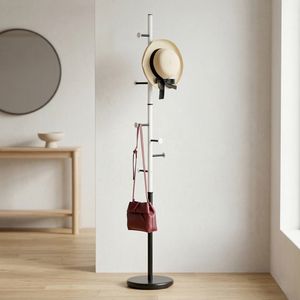 Porte-manteau multifonctionnel moderne en métal chromé pour salon, meuble de rangement polyvalent - Product Image 1